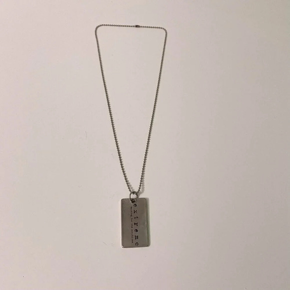 Vtg Extreme Dog Tag Necklace Waiting for the Punchline - Picture 7 of 10